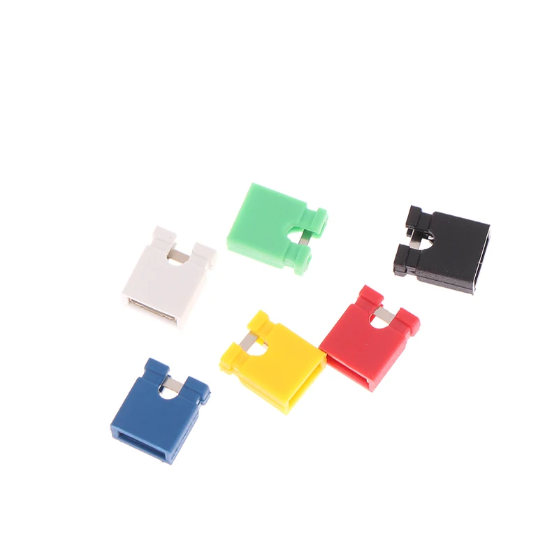 New 100PCS Pitch Jumper Shorted Cap & Headers & Wire Housings 2.54MM SHUNT Shorting Block Pin Connector Cap