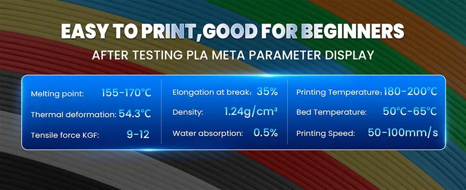 JAYO PLA Meta-Filament, 5 Rollen, 1,75 mm, PLA-3D-Drucker-Filament, ordentlich gewickelte Zähigkeit, 1,1 kg, 3D-Druckmaterialien für FDM – Detail 7