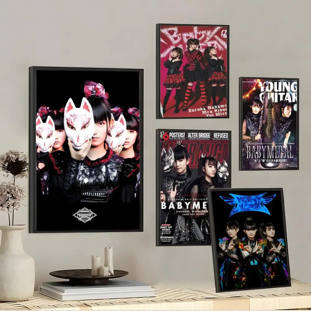 Popular B-BabymetalS Group Poster Decorative Wall Art Stickers Mural Photo Print for Home Living Room Hallway Decor