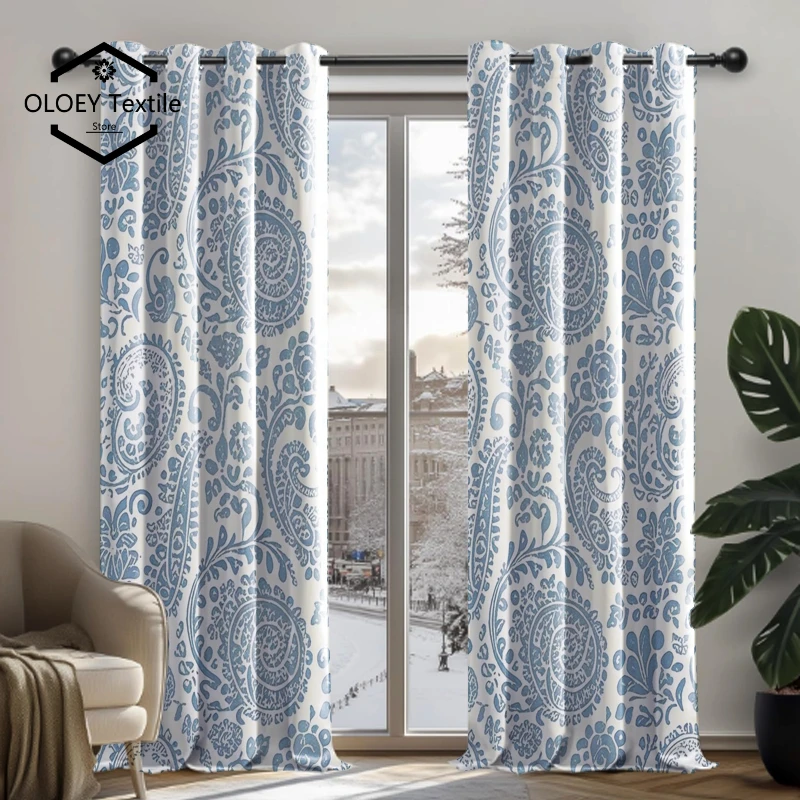 

European Classical Print Curtains - Customized Patterns Curtains for Living Room Bedroom Window Drapes Palace Villa Decor