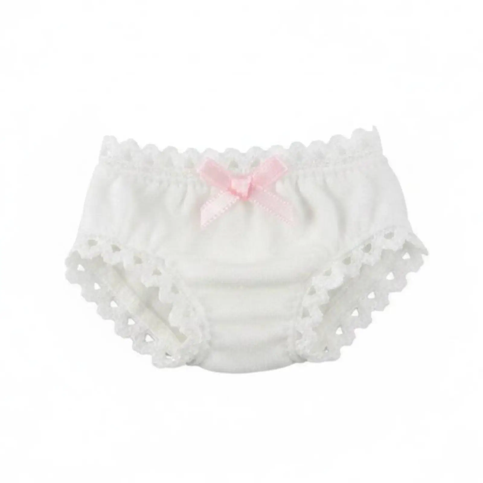 Soft Lace Underwear Doll Panties White Trim Toy Clothing for 20cm Plushie Outfits and Display