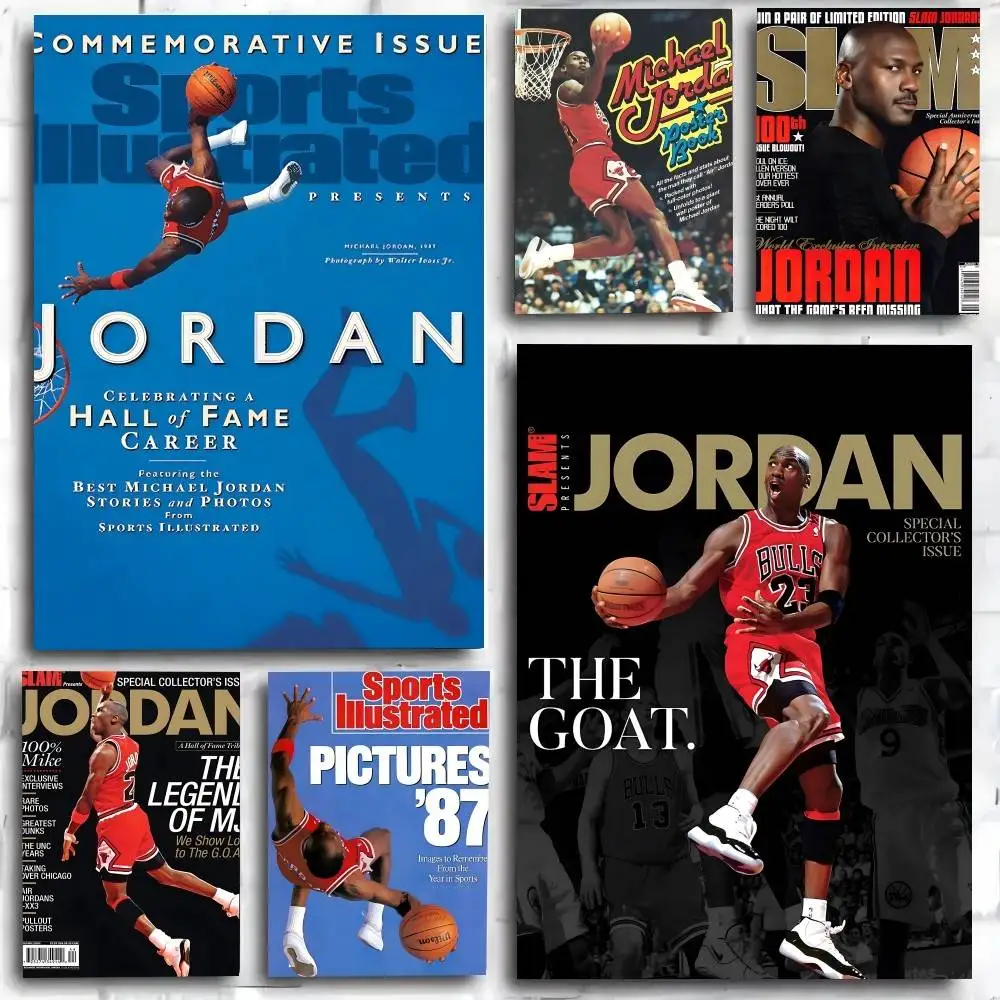 Póster con diseño de la portada de la revista Basketball God Michael Jordan, decoración artística para el hogar estilo Anime, regalo Ideal, decoración perfecta para la habitación