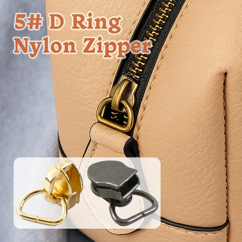 

Meetee 5# Nylon Zipper Sliders for Sewing Zippers Repair Kits 10-100P D Ring Zips Puller Head Bag Clothes Replacement Zip Cursor