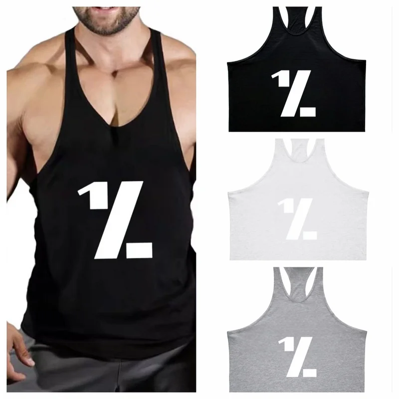 

Muscle Fitness Loose I-Type Fitness Vest Training with Large V-Neck Halter Top Breathable Cotton Sleeveless 1% Concept