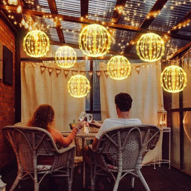 Luces de esfera navideña, guirnalda de hadas, luz colgante para fiesta de boda, árboles de Navidad