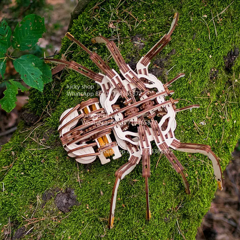 

Mechanical Spider Wooden Assembly Model Three-dimensional 3D Puzzle Boys and Girls Gift Tide Play Movable DIY Handmade