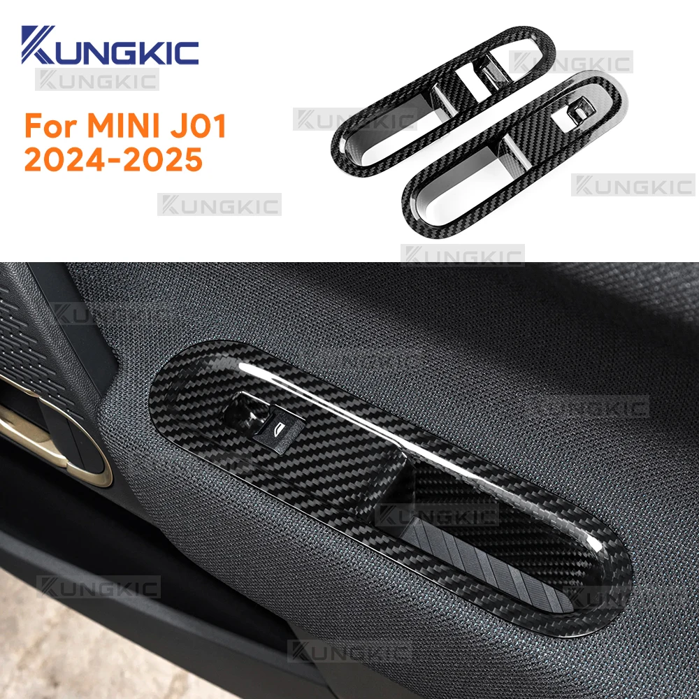 

Hard Dry Carbon Fiber For BMW Mini Cooper E J01 EV Electric SE 2024 2025 LHD RHD Car Door Window Switch Panel Cover Sticker