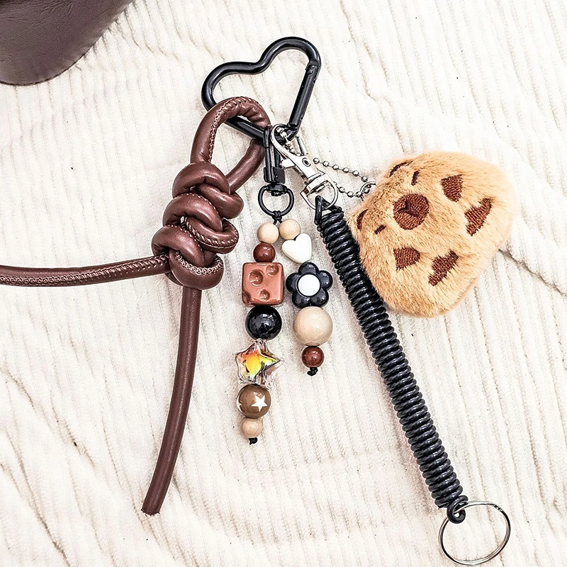Mobile Phone Bags Keychains Mens Womens Pendants Vintage Brown Autumn And Winter Capybara Plush Keychain Braided Lanyard