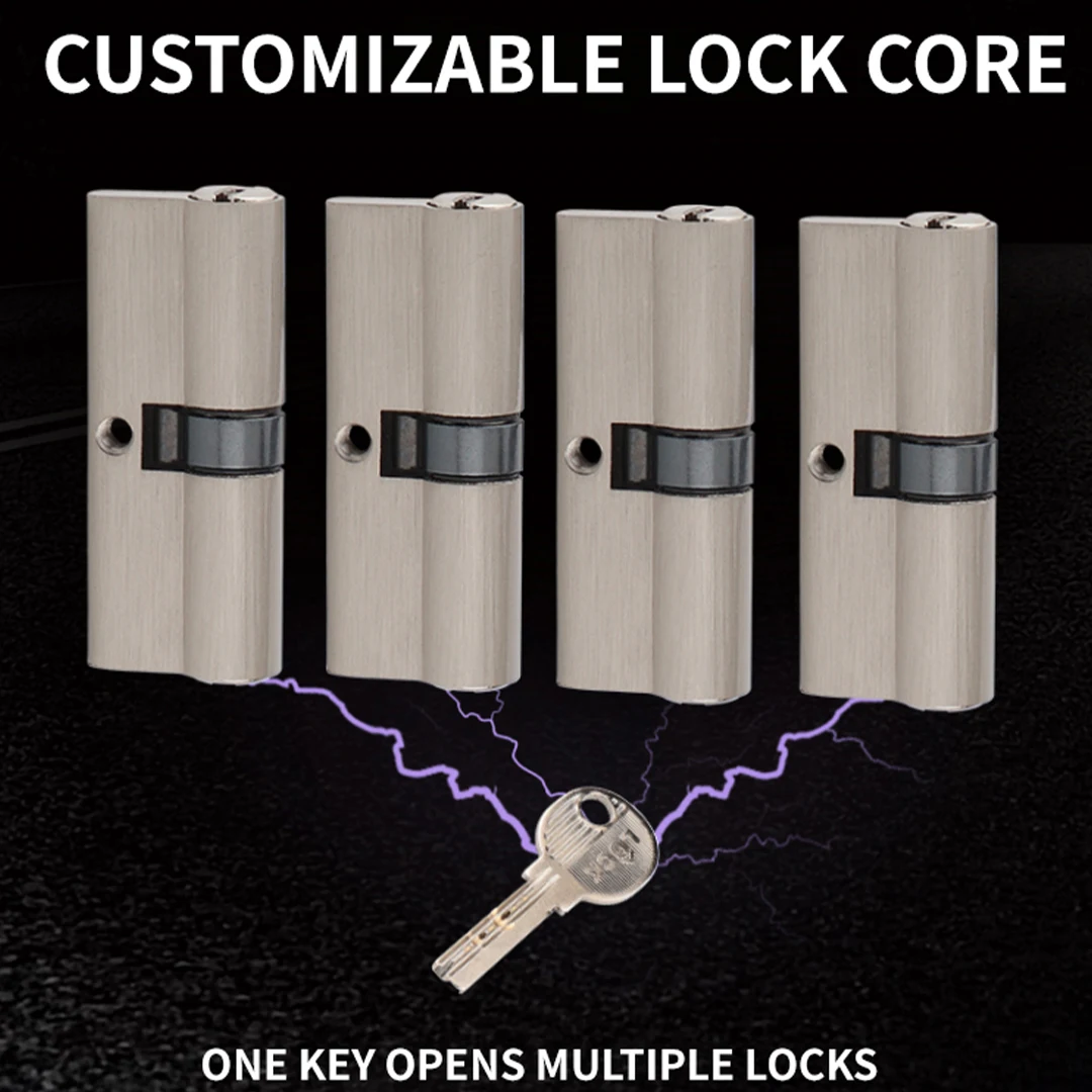 

Anti-theft lock core Anti-violence domestic lock core 75 80mm double opening gold door lock with 8 keys