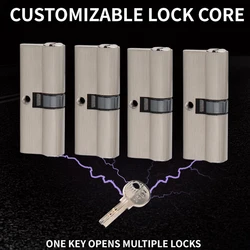 Indoor room door anti-theft lock core 65 70mm all copper gold with anti prying steel bar safety lock core