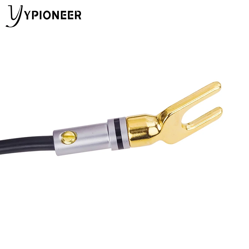 YPioneer P10087ขั้วต่อปลายแหลม8ชิ้น Y ปลั๊ก45องศาชุบทองตัวแปลงสัญญาณเสียงสกรูส้อมสำหรับสายลำโพง DIY