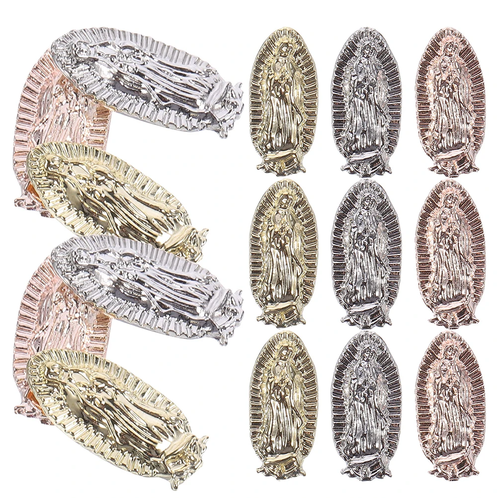 

40pcs 3D Virgin Mary Nail Charms Cute Alloy Gems for Women Manicure Decorations Christmas Nail Art Accessories