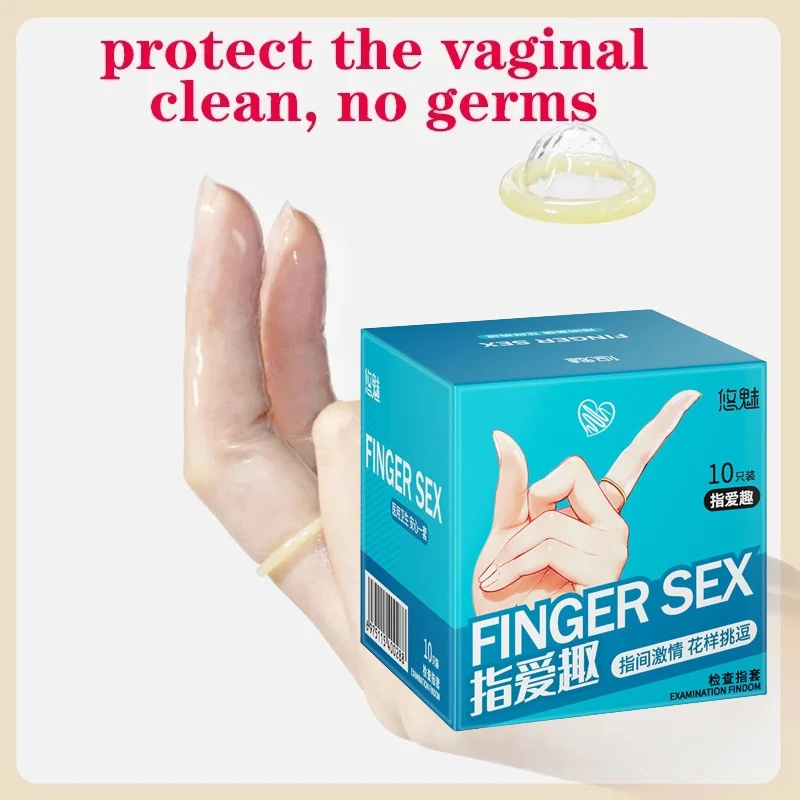 10pcs Super Thin Finger Condoms Sex Toys For Couples Masturbation Smooth Finger Sleeve G-spot Clitoris Vaginal Stimulation Les