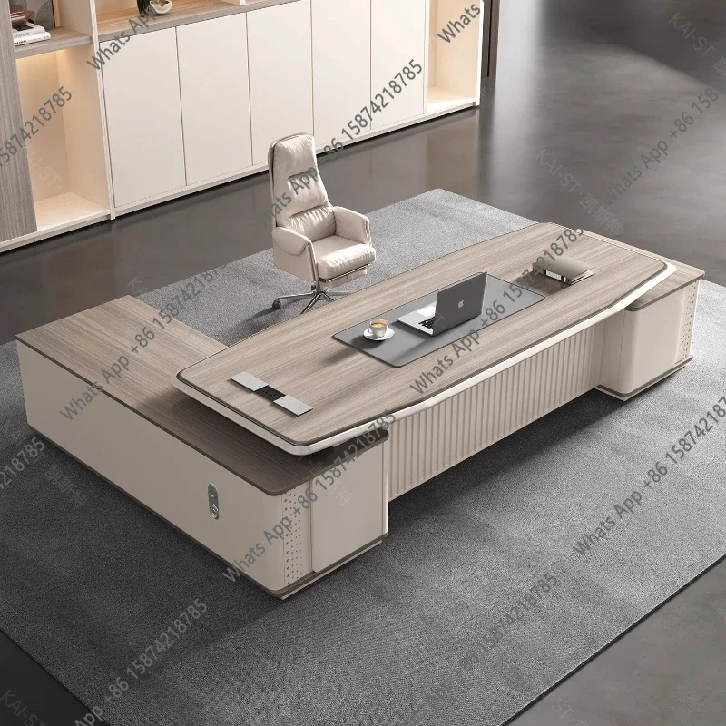 N67 O Baking Paint Boss's Office Desk High-end Luxury Director CEO's Office Computer Desk Bureaux De Travail Mesa De Computador