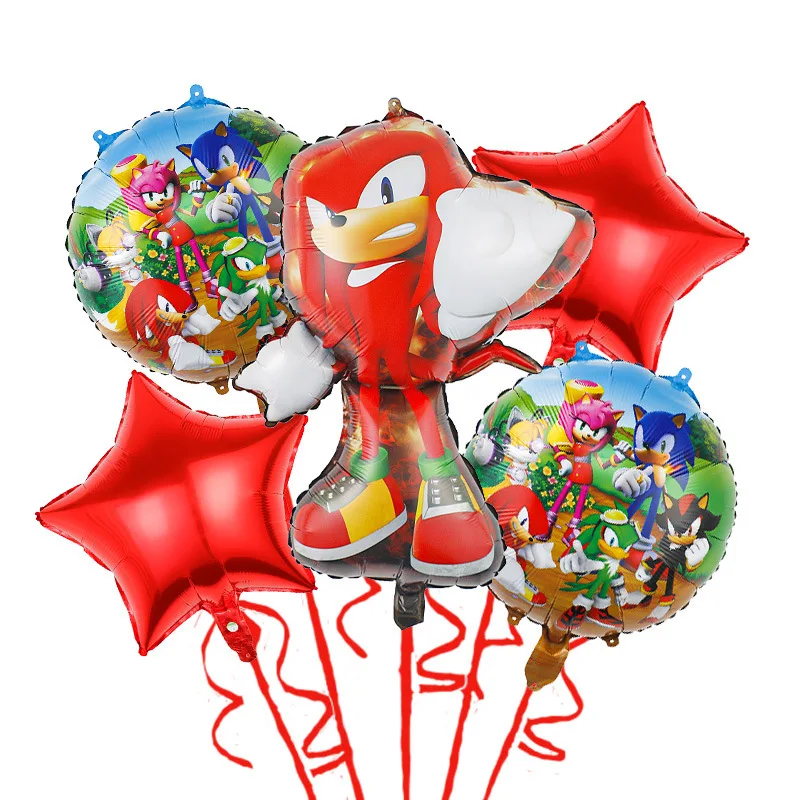 Sonic Advance 5-piece children's birthday party decoration aluminum film balloon set