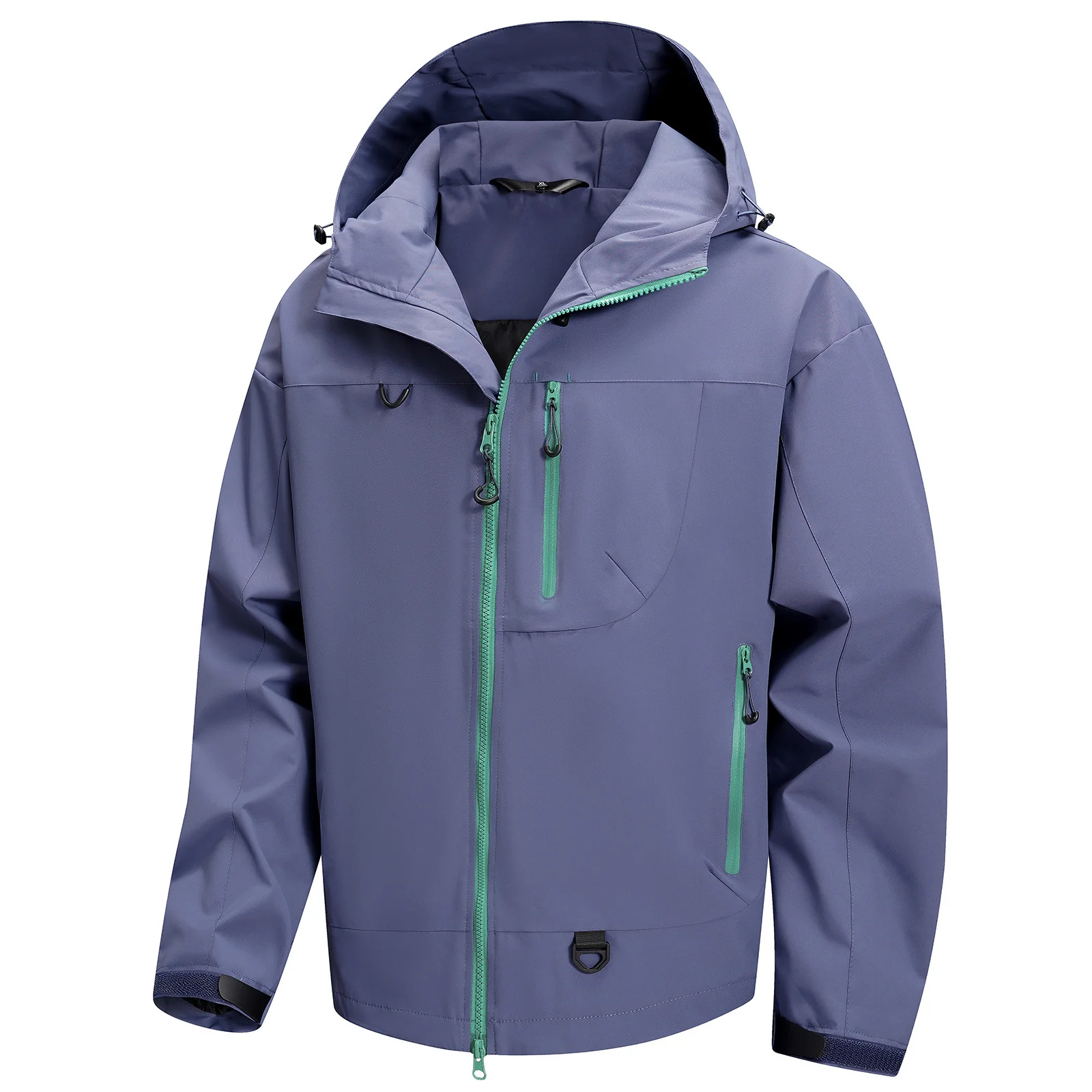 

Zipper Solid Color Assault Suit Large Pocket Hooded Jacket Men'S Hooded Jacket Outdoor Leisure Jacket