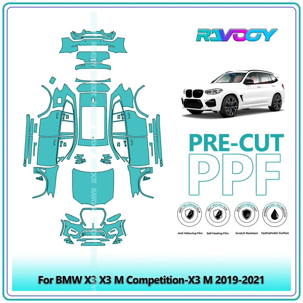 For BMW X3 X3 M Competition-X3 M 2019-2021 Precut TPU Paint Protection Film PPF Full Body Kit Clear Bra Stone Guard EU UK