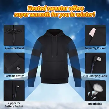 2024 Women USB Heating Hoodies men Vintage Gothic Heated Jacket Long Sleeve Streetwear Loose Coats Harajuku Sweatshirts 4