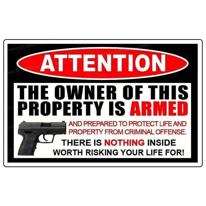 

Armed Property Owner Warning Car Sticker Vinyl Decal Waterproof Rear Window Motorcycle Camper Bumper Decoration SH1021