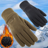 Men Winter Gloves Polar Fleece Gloves Solid Touchscreen Cycling Mittens Velvet Thick Warm Sport Cycling Gloves Hand Cover Glove