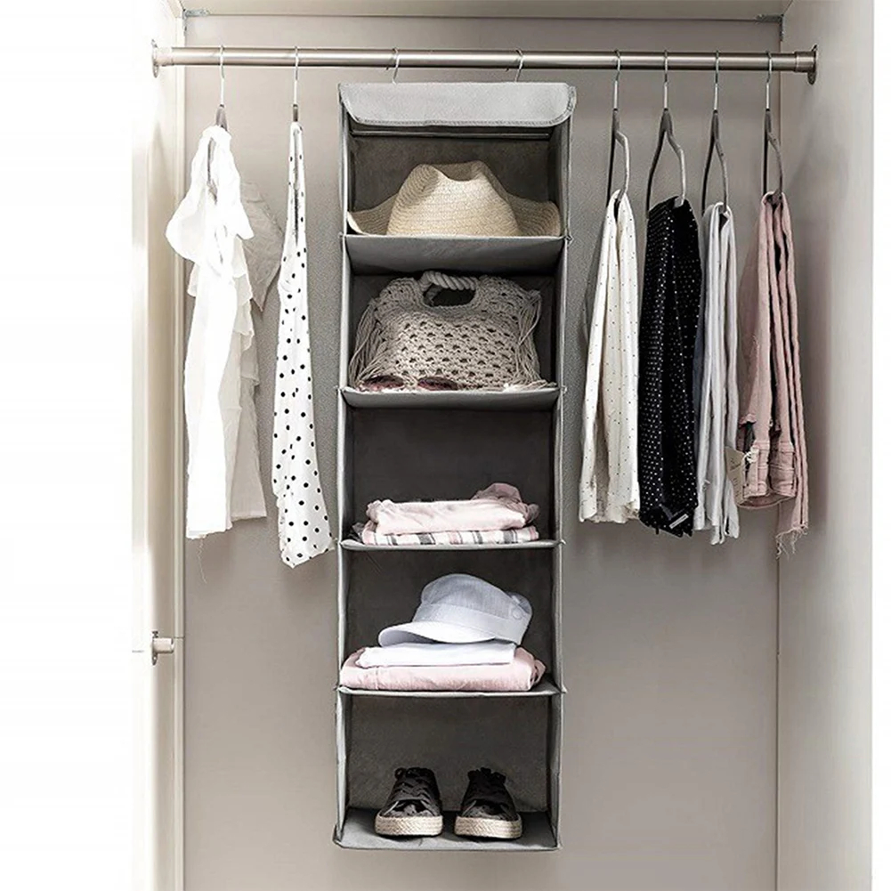 

Hanging Wardrobe Organizer Closet Storage Shelves Non Woven Fabric For Wardrobe, Nursery, Baby Clothes Organiza And Storage