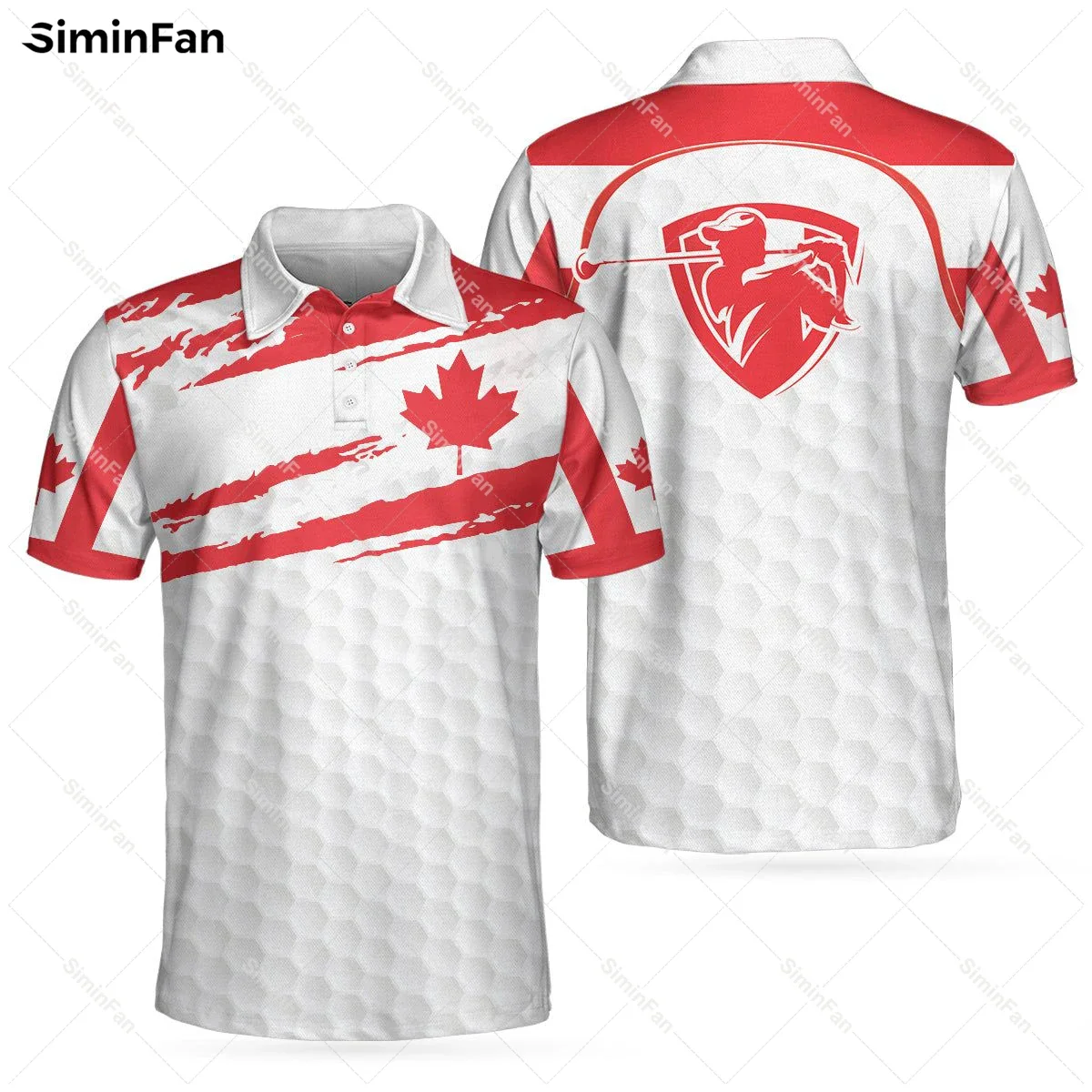 Golf Canada Flag 3D Printed White Polo Shirts Turndown Collar Men Tennis Tshirt Summer Tee Female Top Unisex Fashion Streetwear