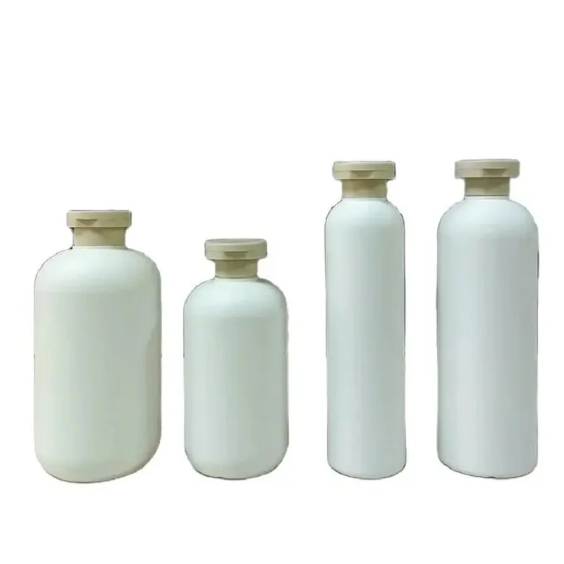 12pcs Transparent Plastic Bottle Flip Lid White Cosmetic Lotion Refillable 200ml 260ml 300ml 500ml Empty Toner Bottles