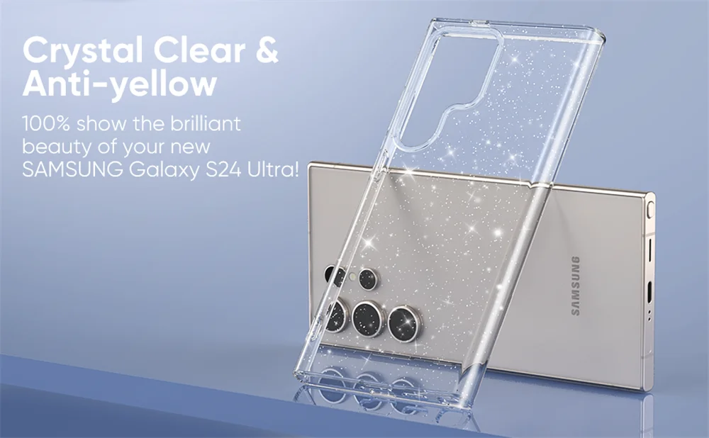 Symmetrische Transparente Glitzer-Schutzhülle OTT-Box Case für Samsung S26 S25 S24 S23 Plus Ultra A57/37/17/56/36/26/16 Sturzsichere Abdeckung – Detail 7