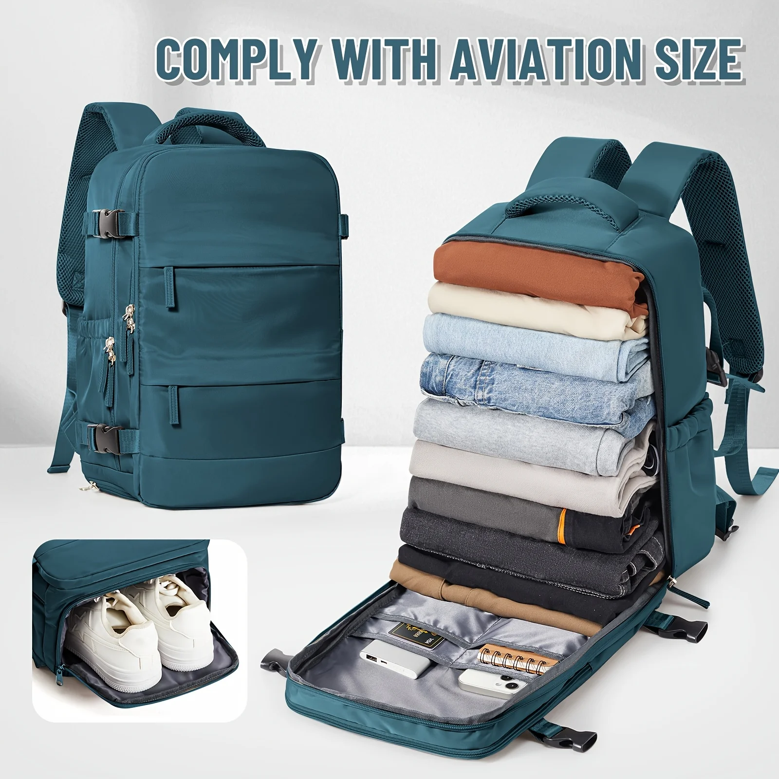 Ryanair 40x20x25, mochila para equipaje de mano para hombres y mujeres, bolsa para ordenador portátil de negocios, mochila de viaje para la universidad, mochila impermeable para llevar en cabina
