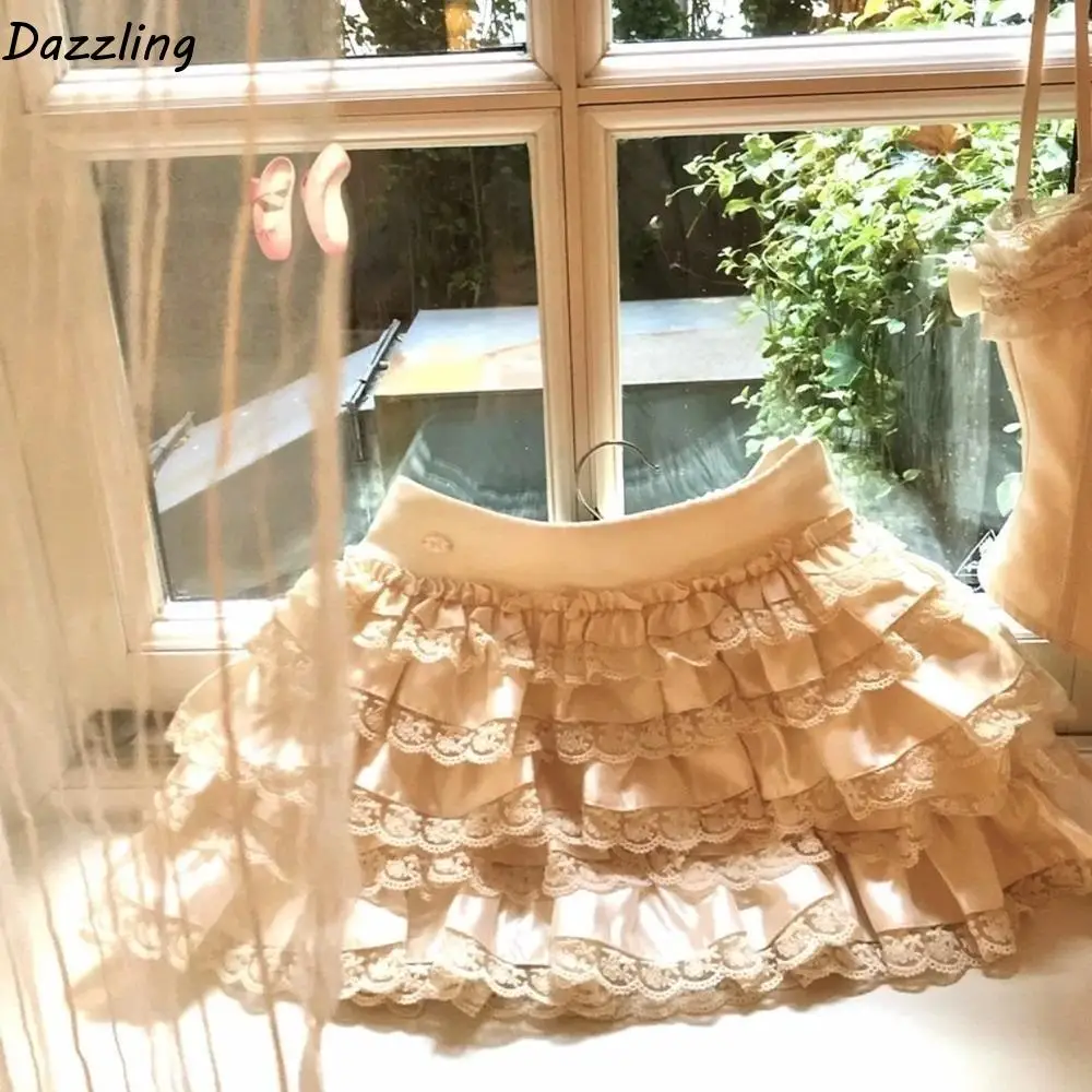 エレガントなボウレーススリングトップタンクシックなスリムふわふわケーキスカートノースリーブセクシーな衣装フリルショートスカートストリートウェア
