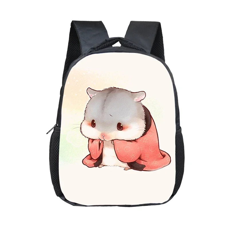 Cartoon Hamster / Pet Guinea Pig Animals Print Backpack for Kids School Bags Boy Girl Toddler Bookbag Lightweight Travel Bag