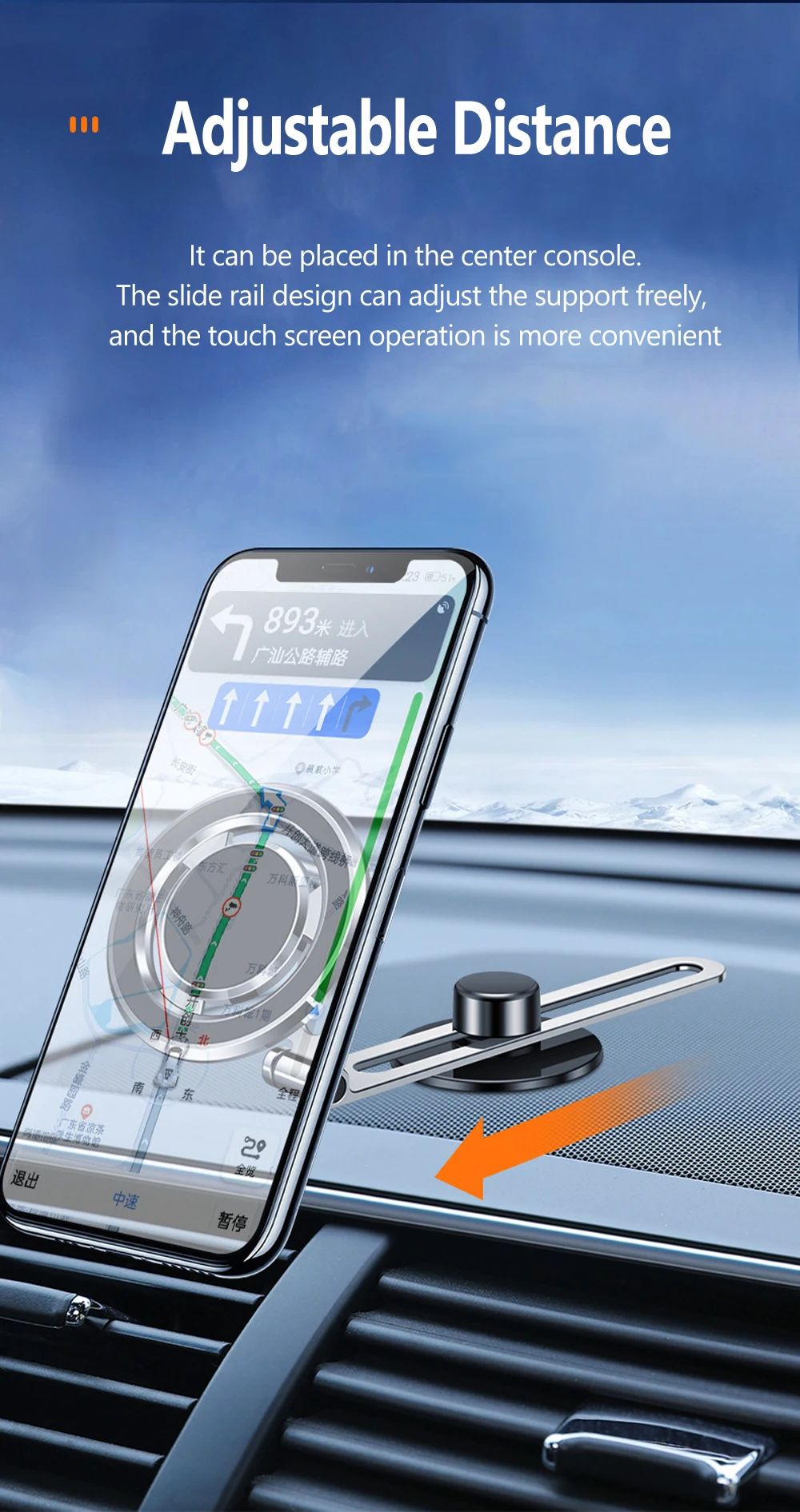 Magnetische Auto Telefon Halter Einstellbare Faltbare Teleskop Starke Magnetische GPS Montieren Unterstützung für IPhone 14 13 12 MagSafe Ladegerät – Detail 11