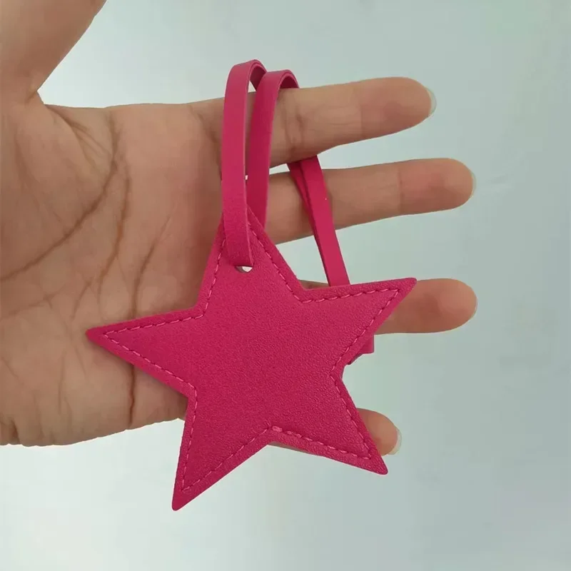 100PCS Star Leather Tassels Keychain Charms Tassels Five-pointed Star Tassels for Jewelry Making Key Chain DIY Craft Accessories