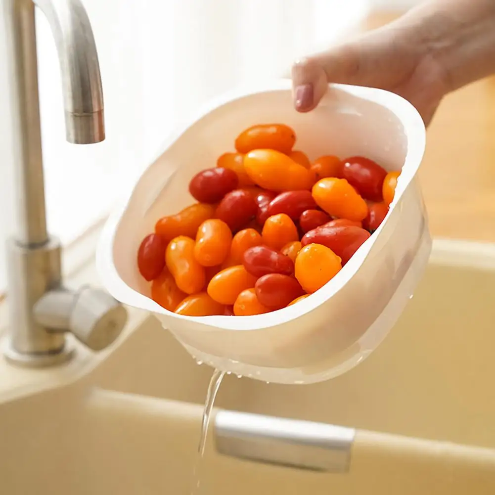 Drain Basket Stackable Vegetable Preparation Basin Stackable Food Storage Basket Set Bpa Free Reusable Vegetable for Kitchen