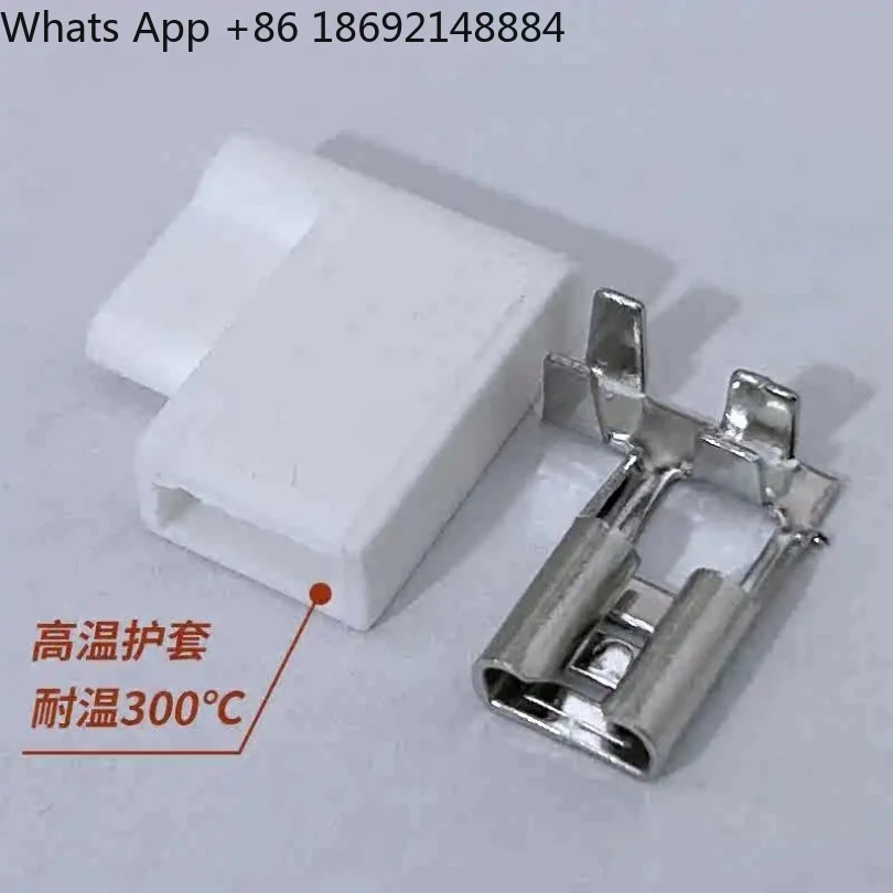 6.3 Flag Type Elbow Spring Terminal Flag Type Locked Air Conditioner Compressor Connection High Temperature Resistant Sheath