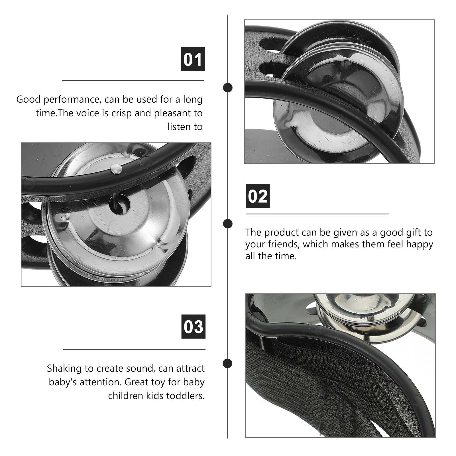 

Music Toys Foot Bell Accessories Tambourines Instruments Black Baby Musical Child