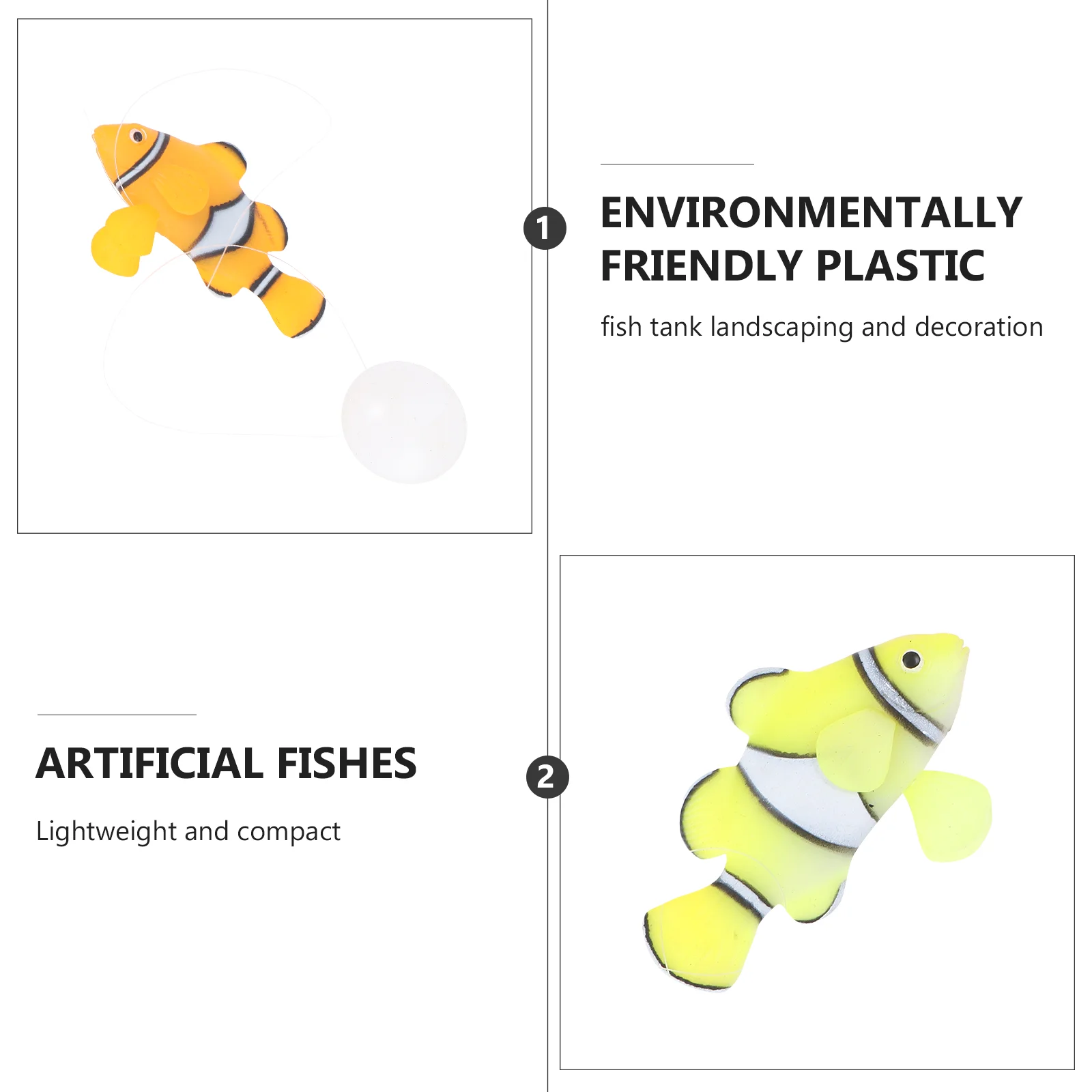 

2pcs Simulation Fish Tank Decors Artificial Plastic Fish Decorations For Aquarium Landscaping Vivid Ornamental Decor