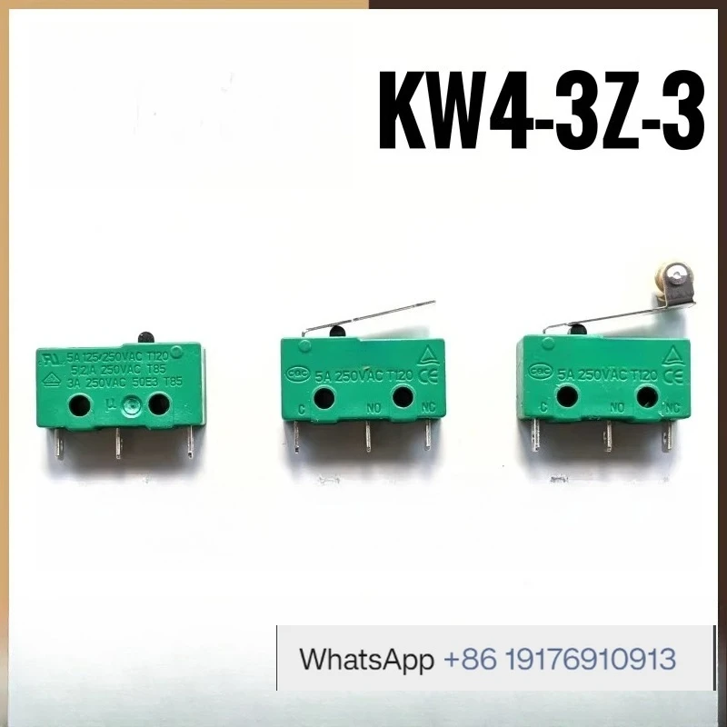 Small 3-foot micro-move limit travel switch KW4-3Z-3 with handle roller button KW12 silver touchpoint