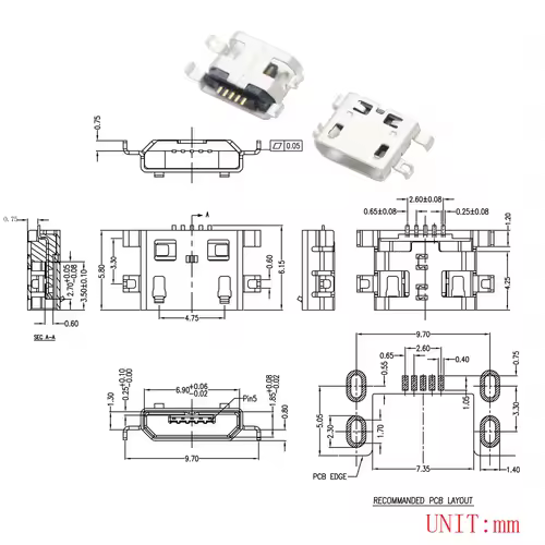 10PCS Micro USB 2P 5P Jack Charging Port Plug Dock Charger DIP SMD For Phone Tabletels Speakers etc Port Socket Power Connector - Image 16