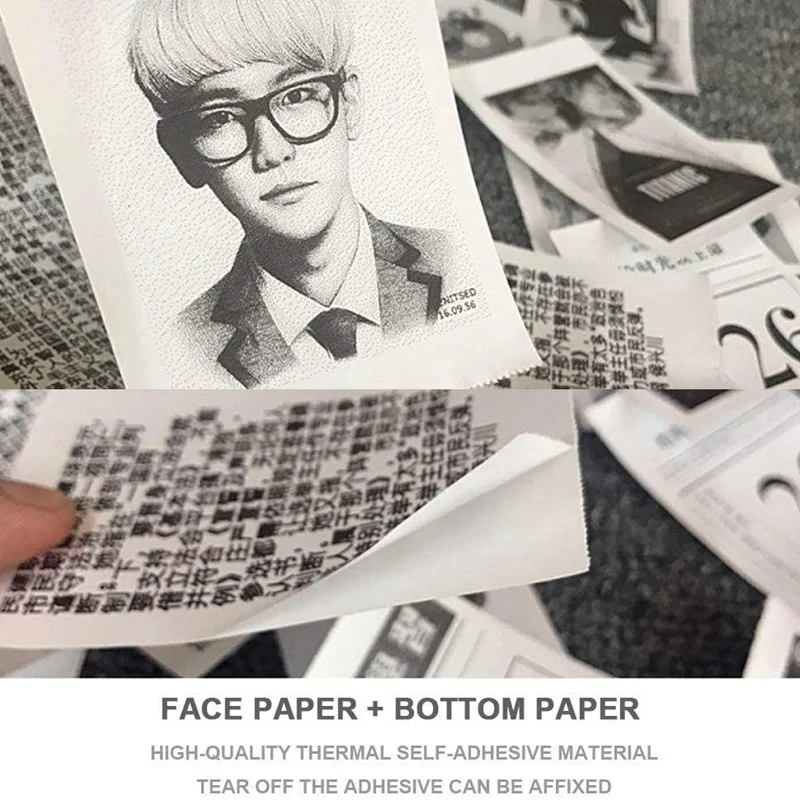 Papel térmico autoadhesivo para impresora PAPERANG, 60 rollos de papel térmico de 57Mm X 30Mm, para caja registradora, recibos POS