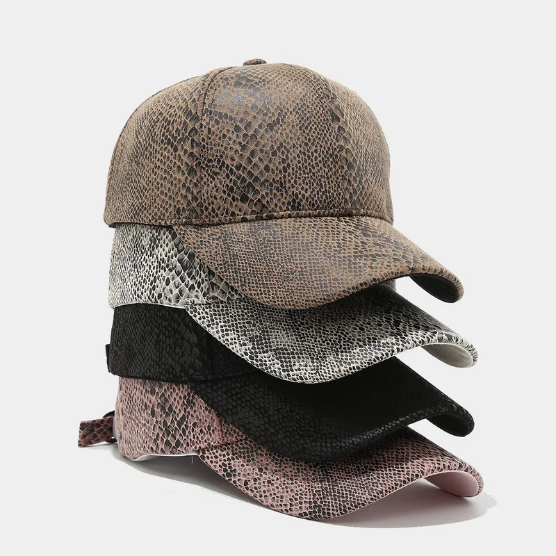 New snake-pattern baseball cap for men and women, street fashion, personalized duckbill cap