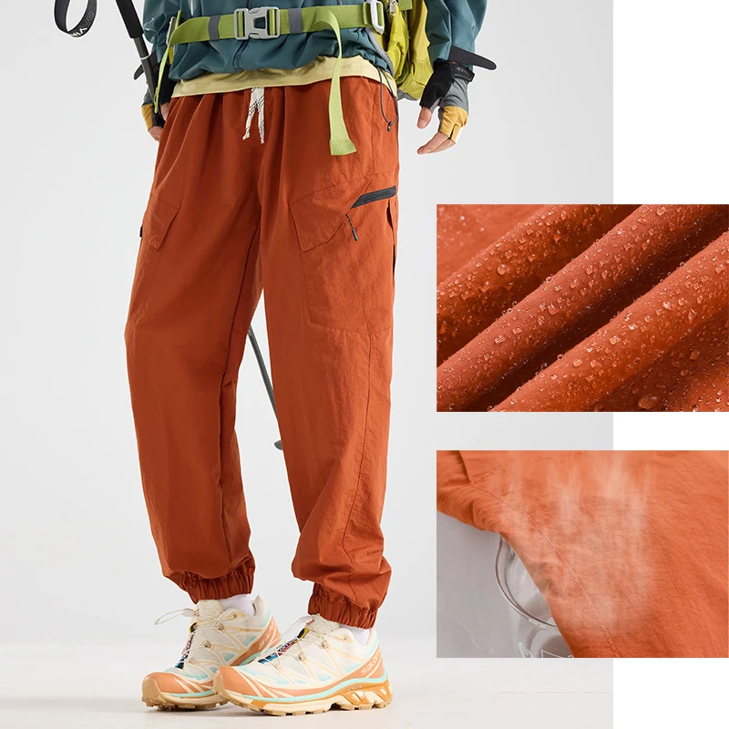 

Легкие брюки из мягкой оболочки унисекс в горном стиле, водонепроницаемая свободная рабочая одежда, вдохновленная посадкой, идеально подходящая для пеших прогулок, повседневная одежда