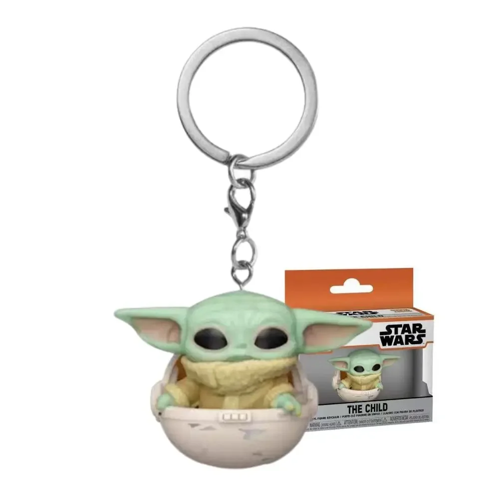 Keychain Star Wars Obi-wan Kenobi The Child Baby Yoda with Cup Boba Fett the Mandalo Pocket PVC Figure Toys Keyring