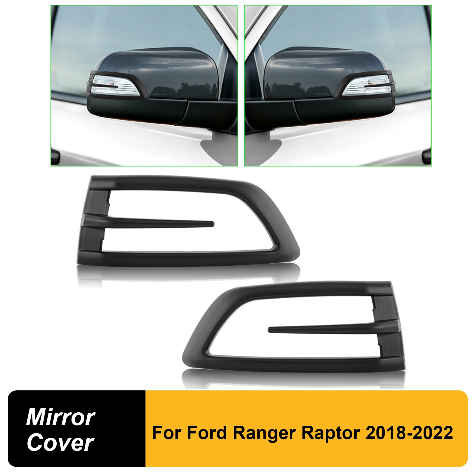 

For Ford Ranger Raptor 2018 2019 2020 2021 2022 Side Wing Mirror Turn Signal Light Indicator Cover Car Styling Protector Trims