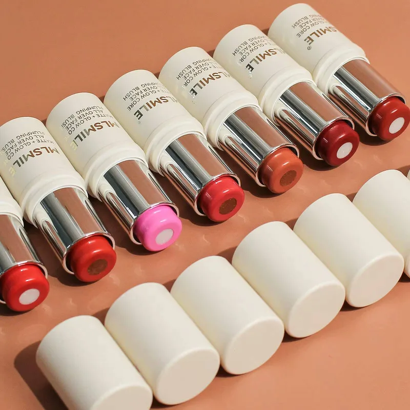 Fard in stick cremoso multi-colore Trucco a lunga durata Impermeabile Semplice High-End Labbra Guancia Tinta Fard rosa idratante ad alto pigmento