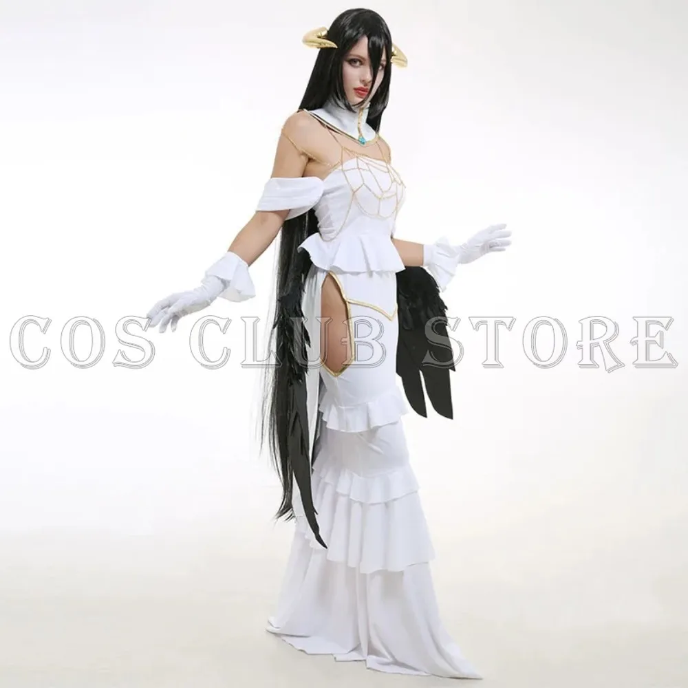 Anime Overlord Cosplay Robes pour femmes, Cornes, Albedo, Uniforme, Ailes, Perruques, Casquette, Halloween, Costume de Noël