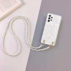 A52S Crossbody Pearl Lanyard Phone Case For Samsung Galaxy A52S S22 S21 Ultra Plus S20 FE Case A52 S A72 A13 5G Chain Cover