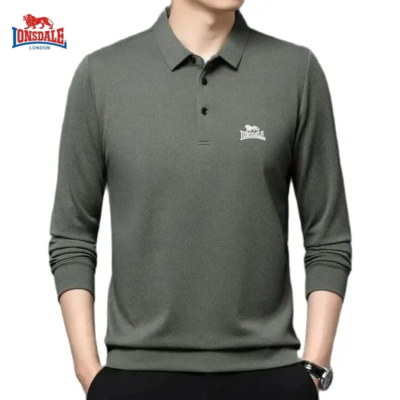 Spring and Autumn Men\'s High Quality Embroidered Long Sleeve Polo Shirt New Luxury Fashion Business Leisure Multi Functional Top