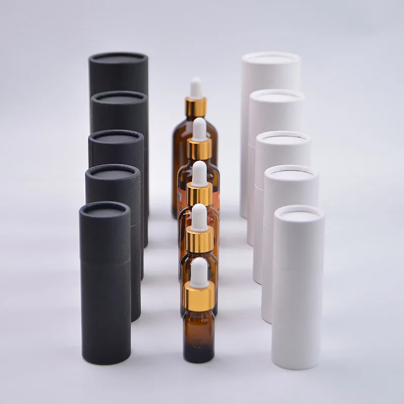 10/20/50Pcs Essential Oil Bottle Paper Tube Box Storage Tea Can Container Holder Lip Gloss Plate Gift Cosmetic Container