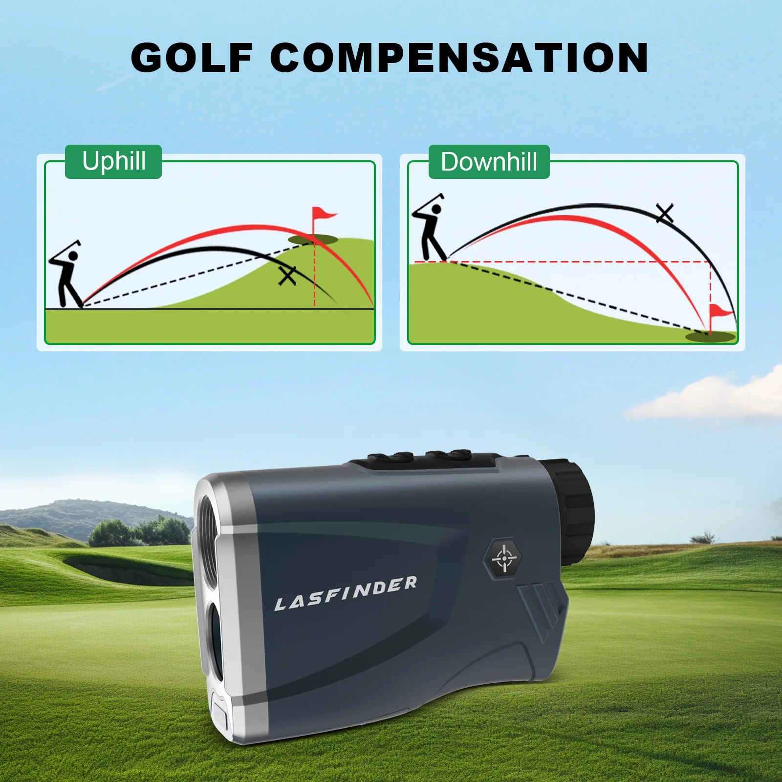 1100 Yards Laser Rangefinder with Slope Flag Locking Golf Range Finder with Vibration 6X Distance Meter Angle Measure for Sport